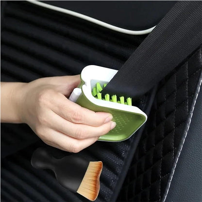 U-Shaped Cleaning Brush,Multi-Purpose Car Seat Belt Cleaning Brush Double-Sided U-Shaped Folding Interior Seat Belt Cleaning Tool