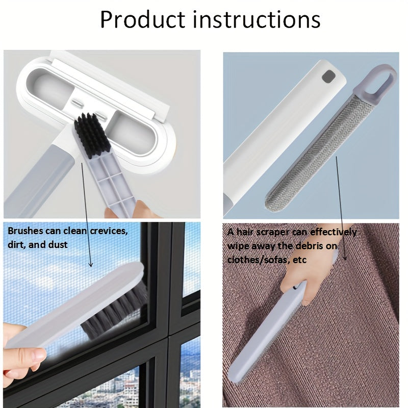 Multi-functional Window Cleaning Brush And Mini Pet Hair Remover, Professional Window Cleaning Tool For Home Use